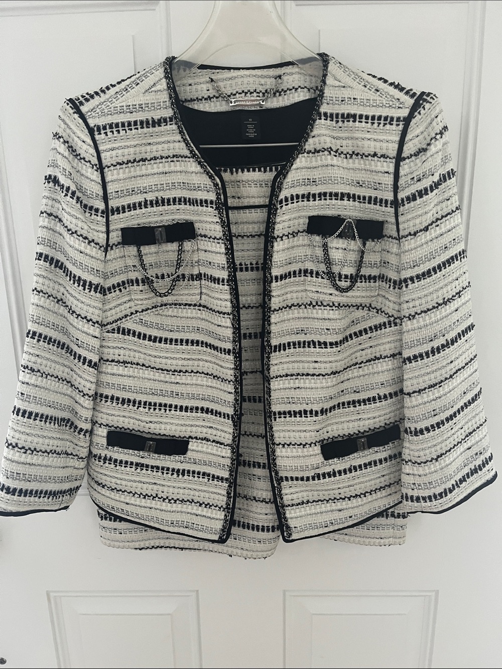 White House Black Market Black & White Tweed Jacket & Skirt